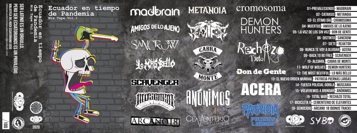 BIBLIOTECA DEL ROCK ECUATORIANO - Ecuador en tiempo de Pandemia - Mix Tape Vol.1 - Portada